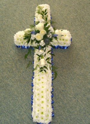 Blue and white based cross