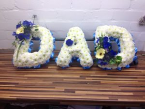 dad tribute frame in blue and lemon