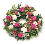 pink and white wreath