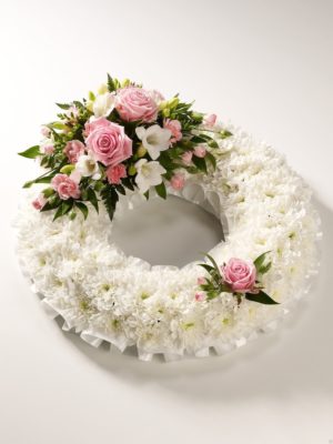 Based Wreath in pink and white