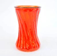 ribbed vase red